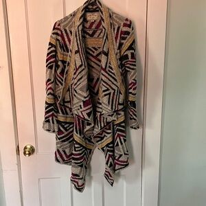 Lucky Brand Multicolor Geometric Cardigan